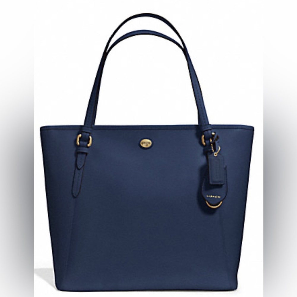 Coach leather zip top tote